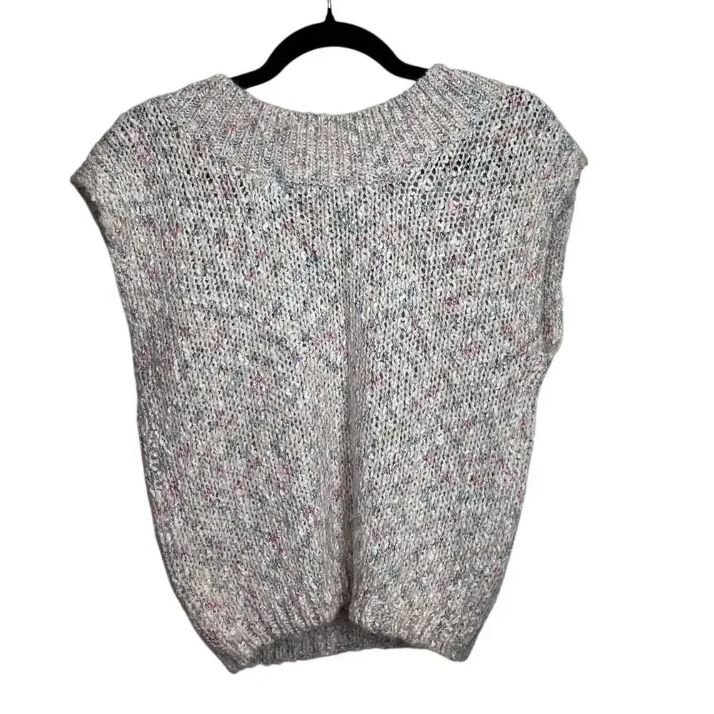 Vintage 80s Multi Color Knit Vest Size Medium